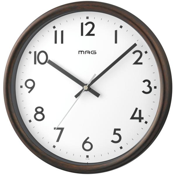 電波時計 壁掛け時計 インテリアクロック 直径27.8cm スクラッチ塗装フレーム ウッド調 掛け時計、壁掛け時計 ★新春福袋2021★
