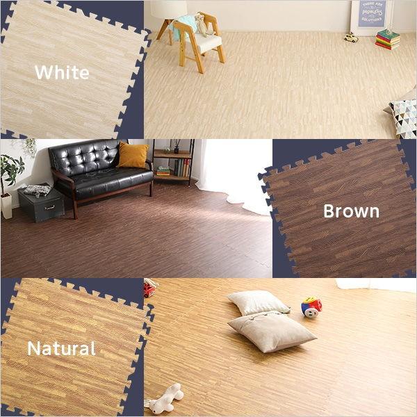 ジョイントマット おしゃれ 木目調 大判 厚手 60&times;60cm サイドパーツ付き 64枚セット 約12畳用 防音 保温 水で洗える