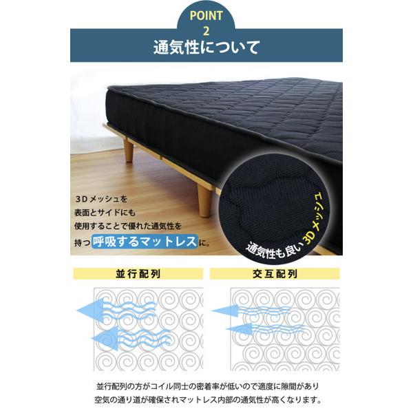 クイーン サイズ セミシングル2枚組 ブラック 高耐久3Dメッシュ 【グランネオユニット】 圧縮ロール梱包