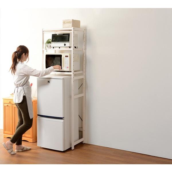 数量限定 冷蔵庫ラック ミニ冷蔵庫収納ラック 電子レンジ台 レンジボード 60cm幅用 木製 スリム コンパクト 【1807504620】(9463円)