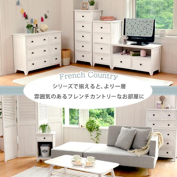 チェスト 木製 白 ホワイト 4段 幅20cm スリム おしゃれ シャビーウッド フレンチアンティーク調 完成品の画像