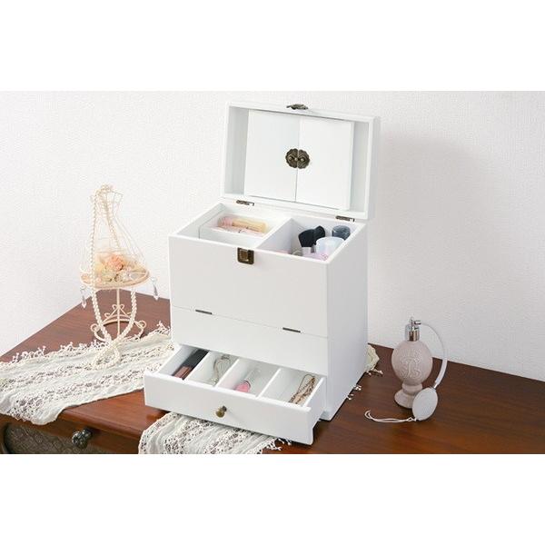 HAGiHARA（萩原） メイクボックス 化粧箱 コスメボックス 木製 鏡付き