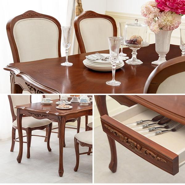 HAGiHARA（萩原） ダイニングテーブル 単品 幅150cm 猫脚テーブル