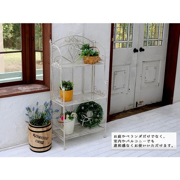 プランターラック ガーデンラック アンティーク調 ホワイトアイアン