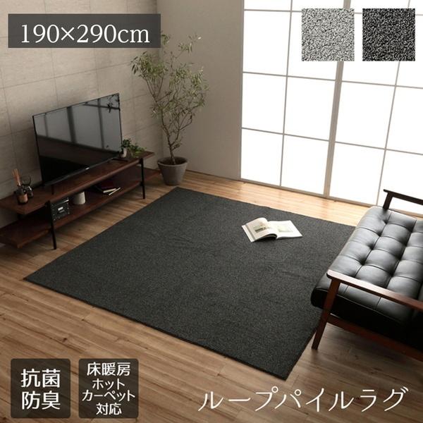 こたつ敷き布団 ループパイルラグ ホットカーペットカバー 長方形 約3.5畳 190×290cm 抗菌防臭 滑り止め付き 床暖房対応