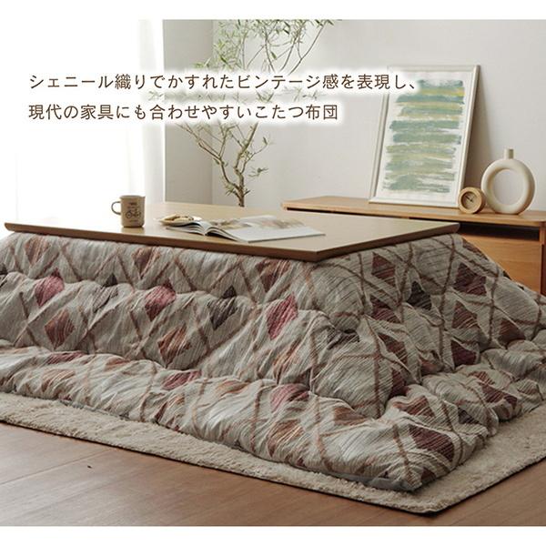 こたつ布団 掛けふとん 長方形 200×250cm 薄掛け ビンテージ調 シェニール織 国内綿入れ_5