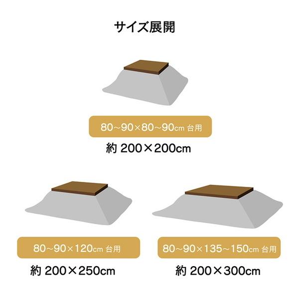 こたつ布団 掛けふとん 長方形 200×250cm 薄掛け ビンテージ調 シェニール織 国内綿入れ_10