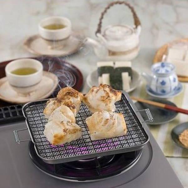 竹原製缶 焼き網 餅焼き網 角型 ガスコンロ Siセンサー対応 遠赤外線