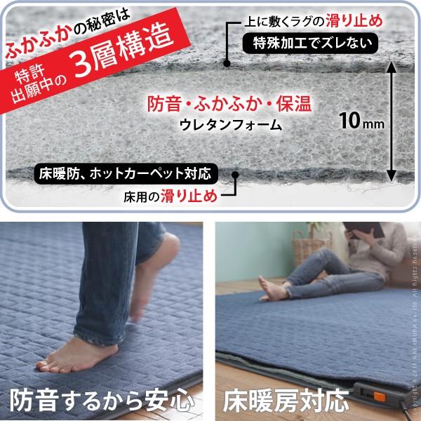 カーペットラグ 下敷き 防音ふかふか下敷専用ラグ 230x170cm (3畳用