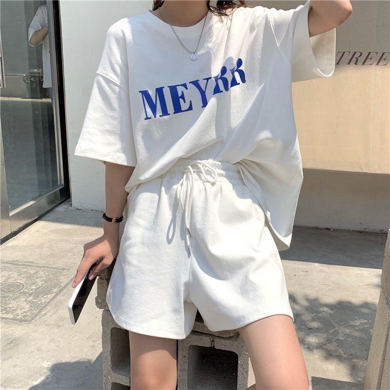 セットアップ ルームウェア レディース 春夏 半袖 Tシャツ ショートパンツ 上下セット スウェット 一部 運動服 スポーツウェア ジム カジュアル｜kanaeya｜12