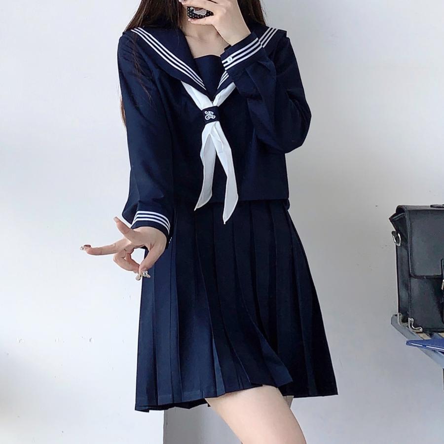 セーラー服 制服 JK 2点セット コスプレ女子高生 高校生 学生服 コスチューム コスプレ衣装 可愛い 彼女  ミニスカ 仮装 長袖セット卒業式｜kanaeya｜18