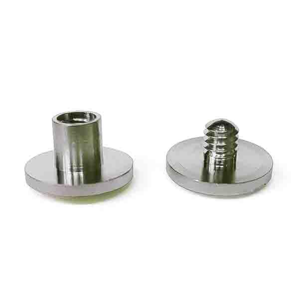 片ネジ式ビス ネジビス 4mm 4X4mm シルバー 2セット 凹本体凸ネジ各2