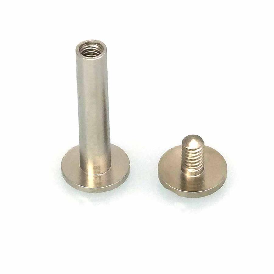 片ネジ式 ビス ネジビス 20mm 4X20mm シルバー 2セット 凹本体 凸