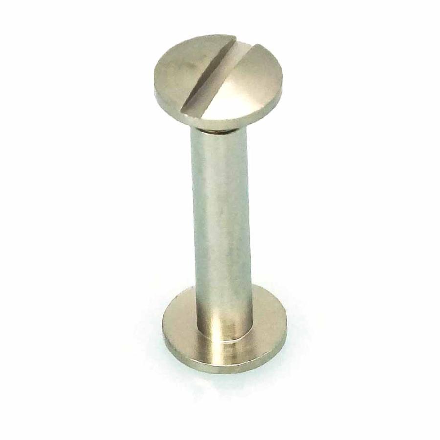 こちら2センチサイズで燻し加工有り、ネジ式 片ネジ式 ビス ネジビス 20mm 4X20mm シルバー 2セット 凹本体 凸
