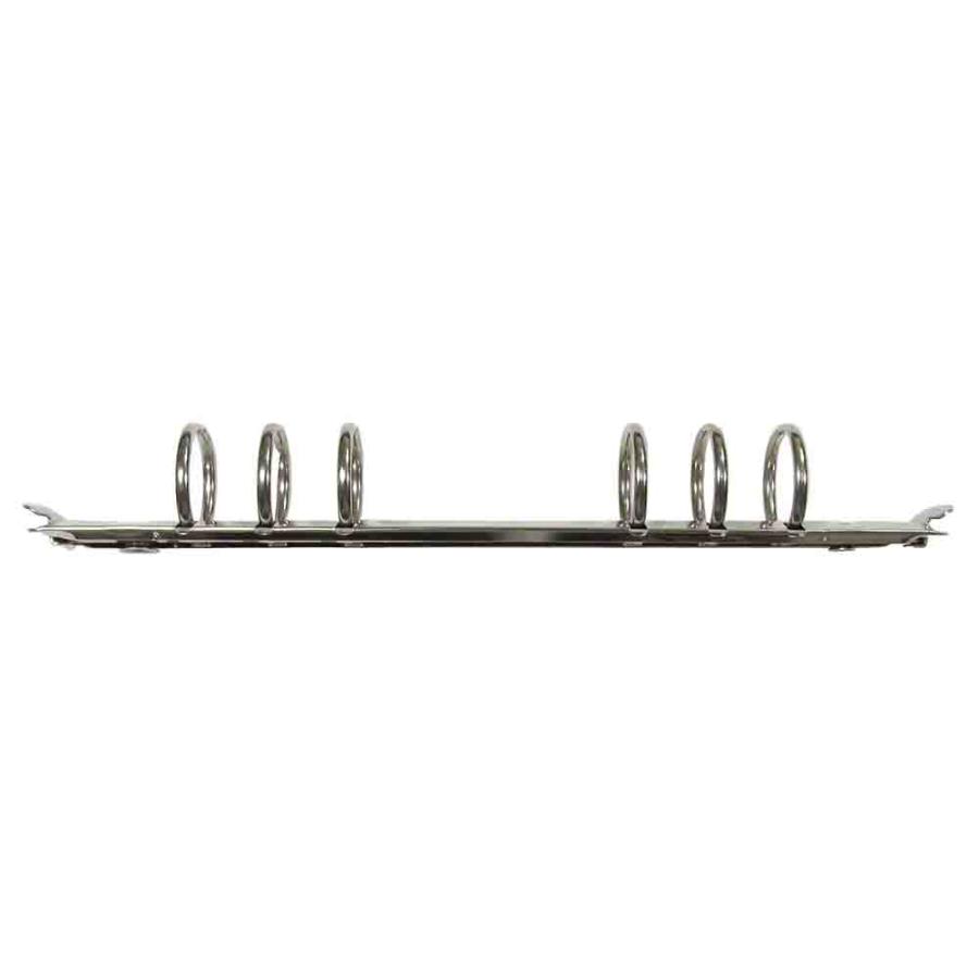 バインダー金具 F216-6-25R シルバー 15本入１袋 長さ227mm 背幅20mm 背なしタイプ 6穴 ニッケルメッキ 鉄 A5縦 リフィル対応 ルーズリーフ A5システム手帳 製作の画像