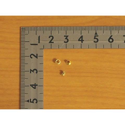 ミニハトメ #2×2.5(内径1.6mm 外径3.3mm) アンティークゴールド ゴールド(真鍮無垢 - キリンス仕上げ) 300個セット - メール便（ネコポス）OK｜kanaguya3｜03