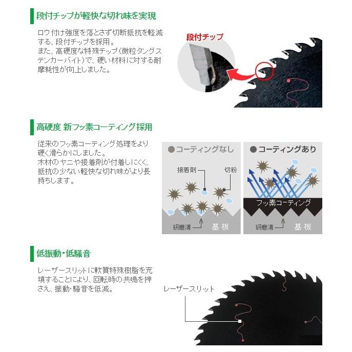 ゆうパケ可 日立 スーパーチップソー ブラック2 丸のこ用 165mm 72P 0033-4747 集成材・一般木材用 (HiKOKI) ハイコーキ｜kanajin｜03