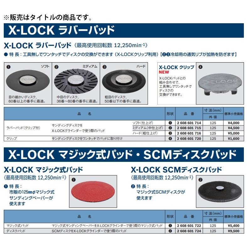 ゆうパケ可 (ボッシュ) X-LOCK ラバーパッド クリップ付 1枚入 2 608 601 716 ハード(粗仕上げ) 外径125mm 粗目 50番以下の番手に最適 2608601716 BOSCH｜kanajin｜04