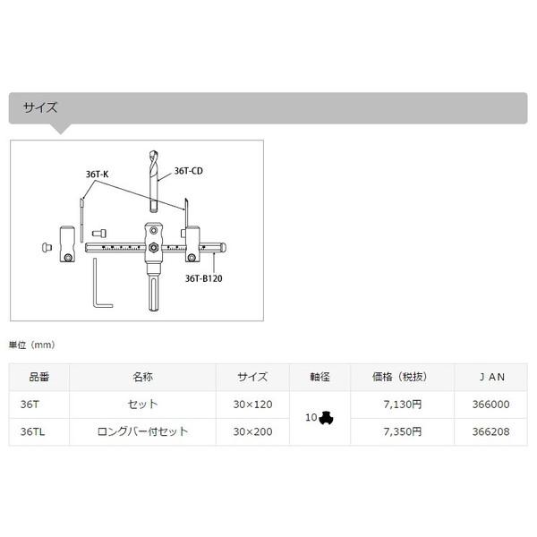 在庫 ゆうパケ可 スターエム 超硬自在錐 No.36TL ロングバー付 サイディング材へのダウンライト・配管・ダクト等の穴あけに STAR-M｜kanajin｜03