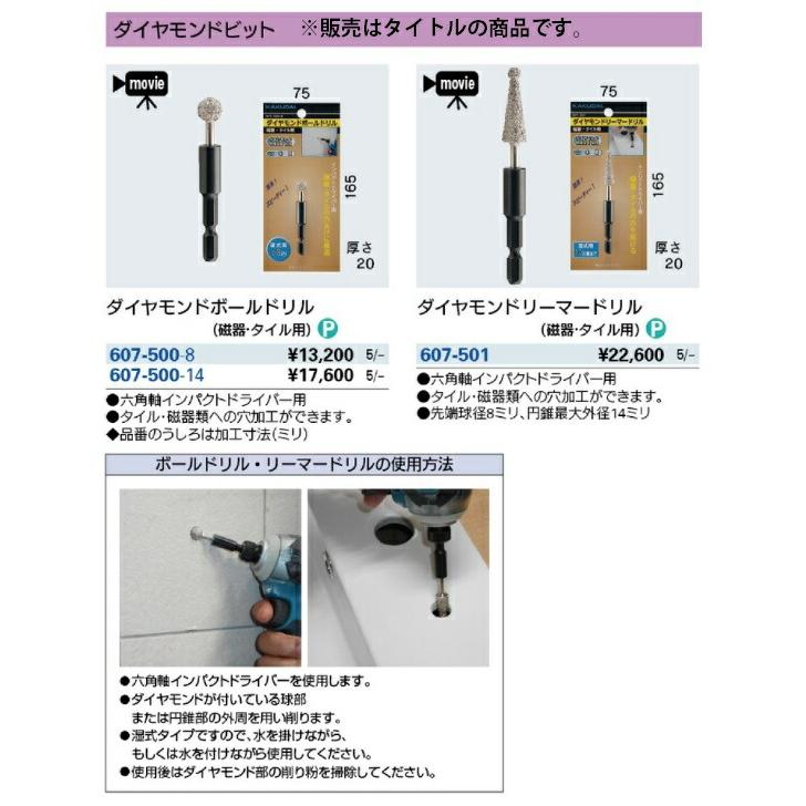 KAKUDAI ダイヤモンドリーマドリル 607-501 磁器・タイル用