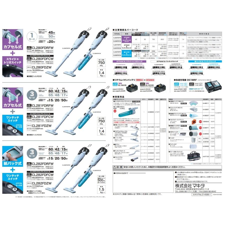 (マキタ) ロック付クリーナ用伸縮フレキシブルホース A-70362 先端アタッチメント 適用モデルCL280FD・CL281FD・CL282FD makita|カナジン PayPayモール店|02