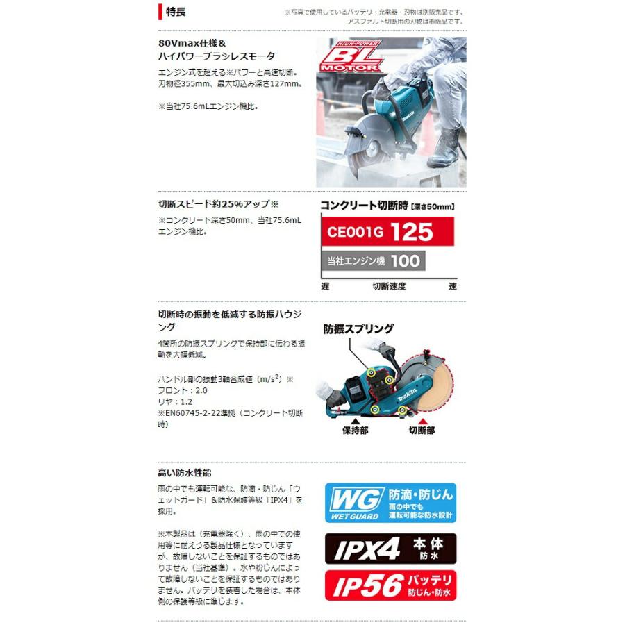 マキタ (マキタ) 355mm充電式パワーカッタ CE001GZ 本体のみ マキタ (マキタ) 355mm充電式パワーカッタ CE001GZ 本体のみ