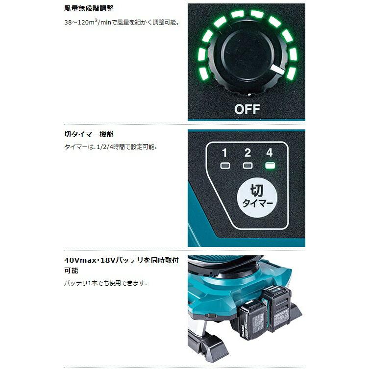 マキタ CF003GZ 充電式産業扇 羽根径450mm 40Vmax/18V/100V対応 自動首振機能・手動角度調整付 本体のみ バッテリ・充電器別売 新品 代引不可 扇風機 マキタ（makita） 充電式産業扇 CF003GZ 本体のみ 羽根径450mm 自動首