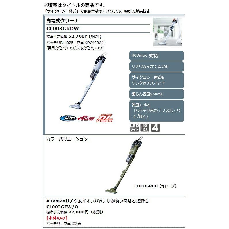マキタ（makita） 充電式クリーナ CL003GRDO オリーブ バッテリBL4025+