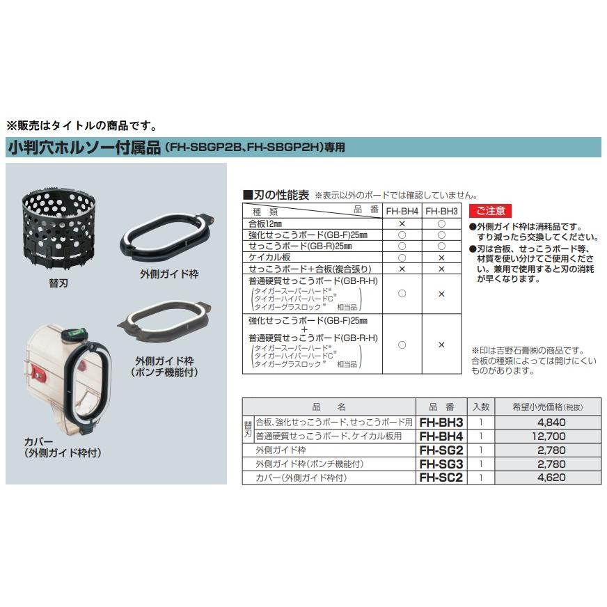 未来工業 FH-BH3 小判穴ホルソー替刃 合板・強化せっこうボード・せっ 