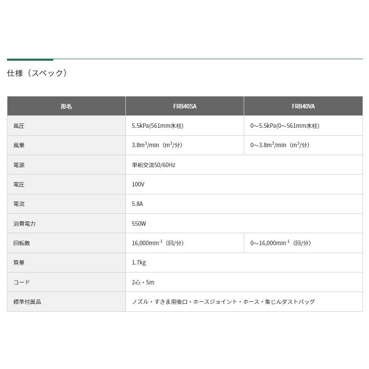 在庫 特別企画 HiKOKI ブロワ FRB40VA 無段変速機能付 集塵ブロア 日立 ハイコーキ|kanajin|03