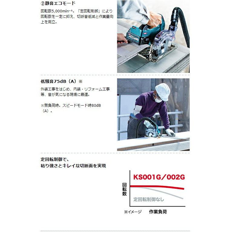 マキタ（makita） 125mm 充電式防じんマルノコ KS002GRDX バッテリ