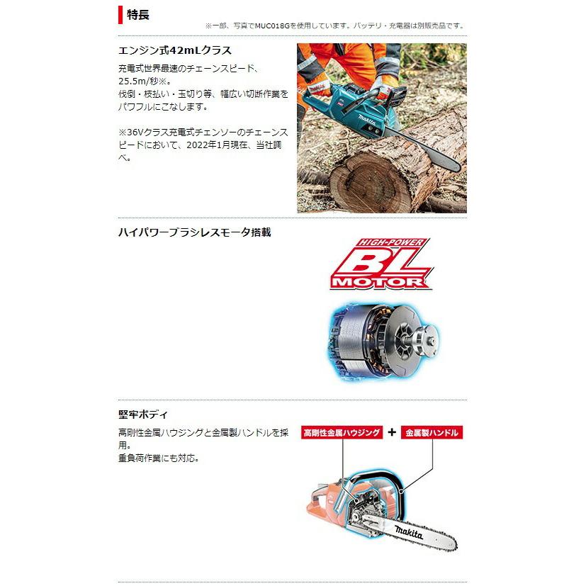 マキタ (マキタ) 充電式チェンソー MUC019GZ2 青 本体+M350C マキタ (マキタ) 充電式チェンソー MUC019GZ2 青 本体+M350C