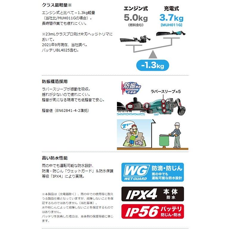 マキタ 充電式ヘッジトリマ 片刃式 MUH010GZ 本体のみ 刃物長500mm 40Vmax対応 makita 大型商品 セット品バラシ｜kanajin｜04