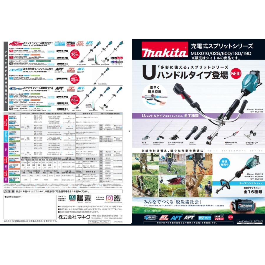 マキタ（makita） MUX19DZ 充電式スプリットモータ モータ部のみ U