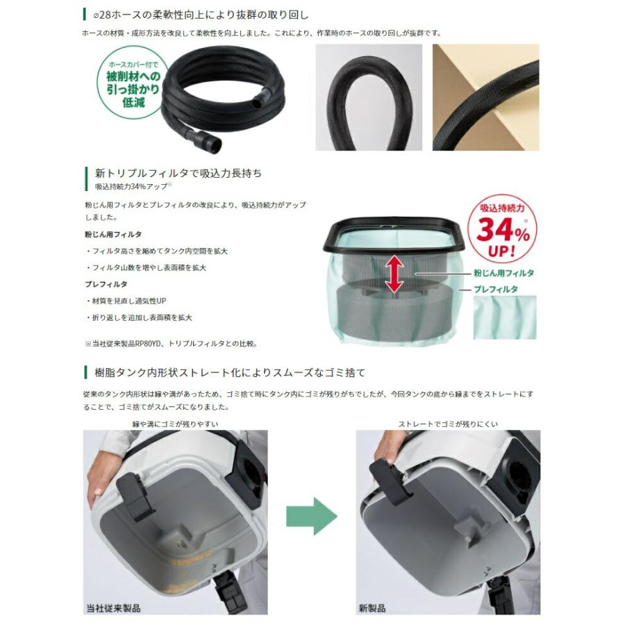 HiKOKI 集じん機 RP80YD(L) 粉じん専用 連動付 新トリプル HiKOKI 集じん機 RP80YD(L) 粉じん専用 連動付 新トリプル