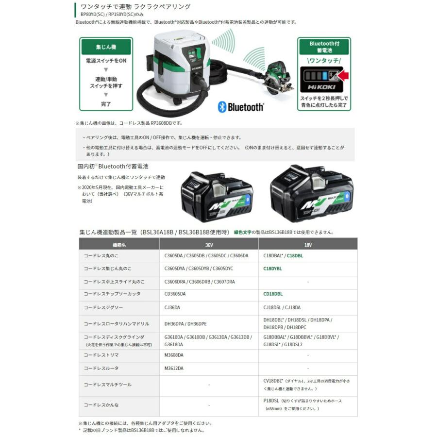 HiKOKI 集じん機 RP80YD(L) 粉じん専用 連動付 新トリプル HiKOKI 集じん機 RP80YD(L) 粉じん専用 連動付 新トリプル