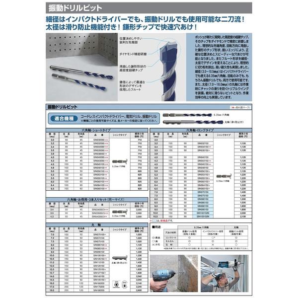 在庫 ゆうパケ可 ボッシュ 振動ドリルビット SIN032090 六角軸・ショートタイプ 錐径3.2mmφ 全長90mm 有効長45mm BOSCH｜kanajin｜02