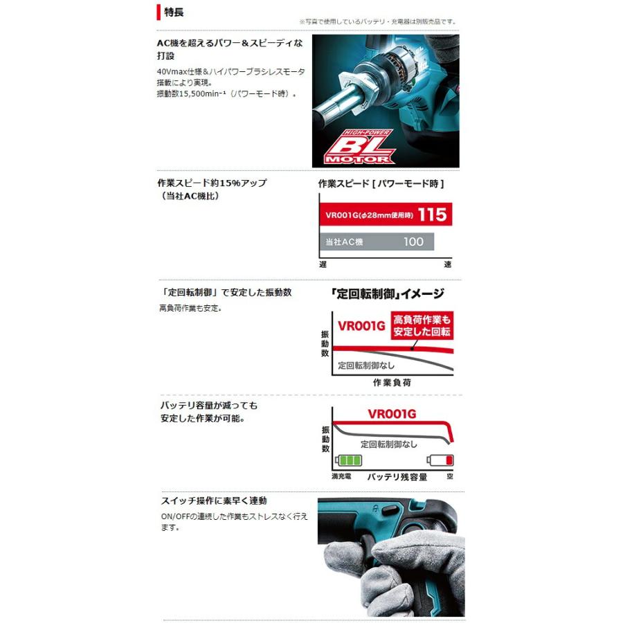 マキタ (マキタ) 充電式コンクリートバイブレータ VR001GZ 本体 マキタ (マキタ) 充電式コンクリートバイブレータ VR001GZ 本体