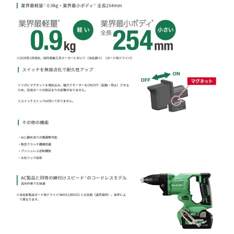 HiKOKI ボード用ドライバ W4SE2(L) アグレッシブグリーン ドライ 