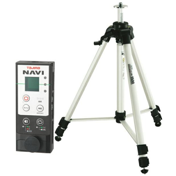 レーザー墨出器 ZEROG2LSN-KJCSET 受光器+三脚付 NAVI ZERO GREENセンサーKJC 4方向縦・360°横ライン 082 TJMデザイン 【同梱】 142948