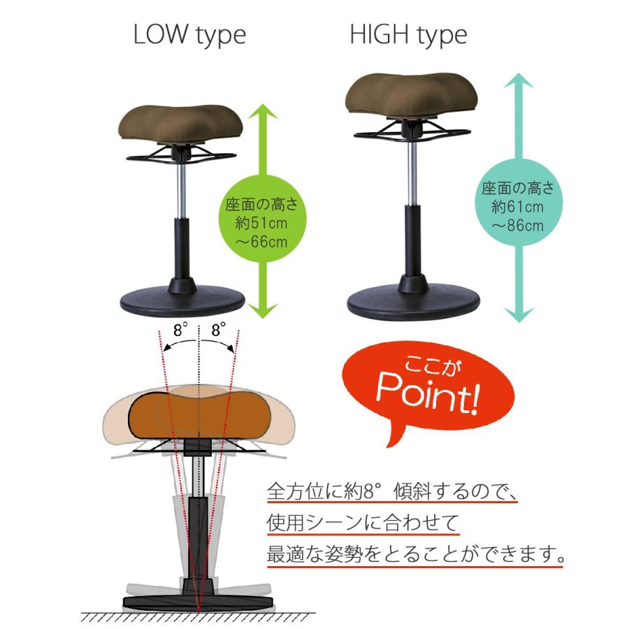 宮武製作所 プロポーションスツール ハイタイプ 椅子 回転 高さ調整