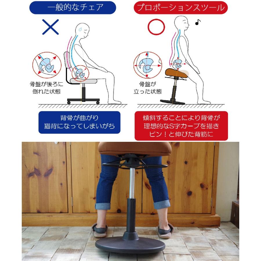 宮武製作所 プロポーションスツール ロータイプ 椅子 回転 高さ調整