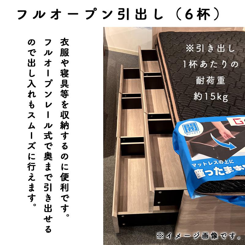 Granz（グランツ） ベットフレーム ベット 引出し 6杯 ソフトクローズ