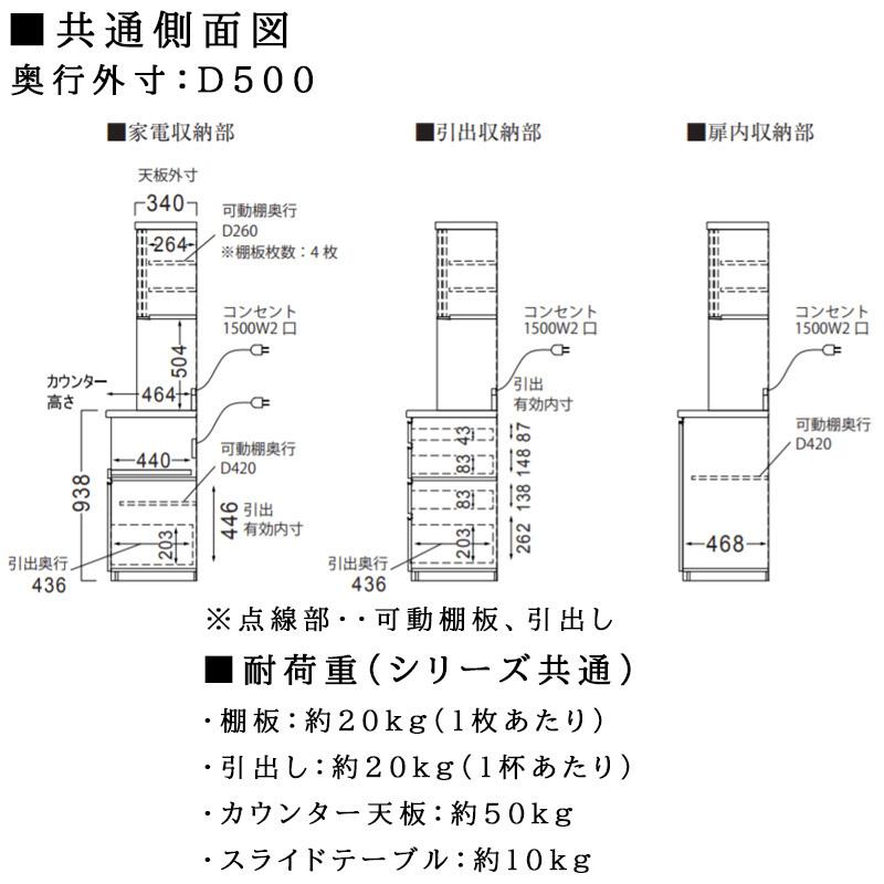 開梱設置付き パモウナ 食器棚 幅140 奥行50 高さ198 キッチンボード
