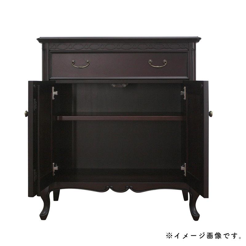 東海家具工業 コンソールキャビネット 収納 開き扉 引出し 幅75 木製