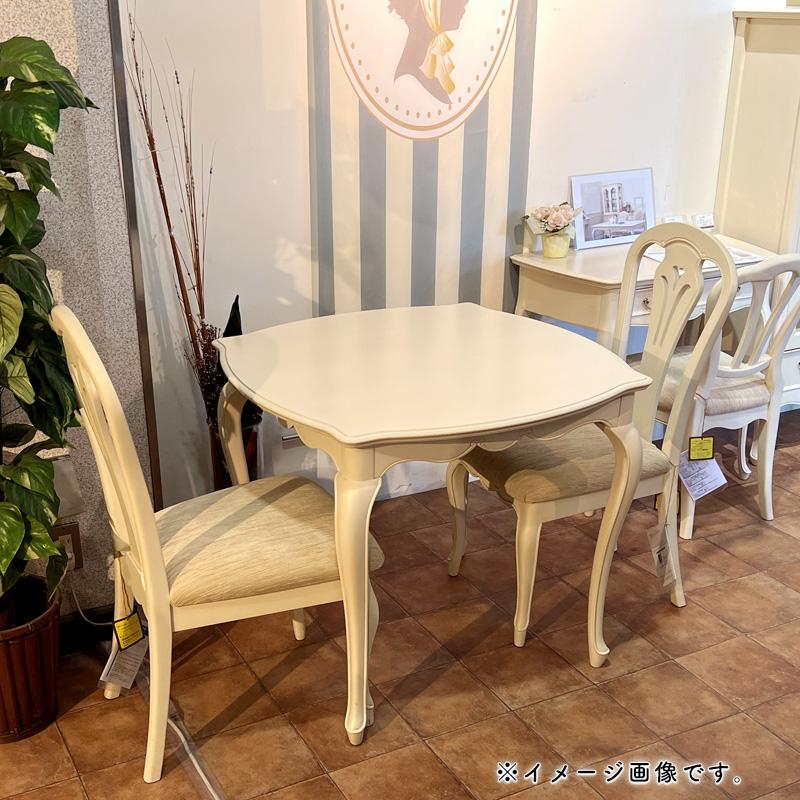 東海家具 FLEUR-WH ロココアンティークダイニングテーブル 東海家具工業 ダイニングテーブル テーブル 幅85 食卓 2人 木製 木目調
