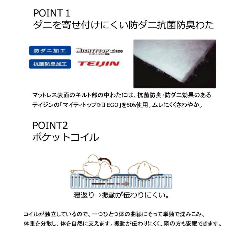 グラン ソフィール マイルド GSM-SD セミダブルサイズ マットレス 寝具 ポケットコイル 防ダニ加工 抗菌 防臭加工 日本製 ホワイト ブラック 【ハニカム構造】 グレー