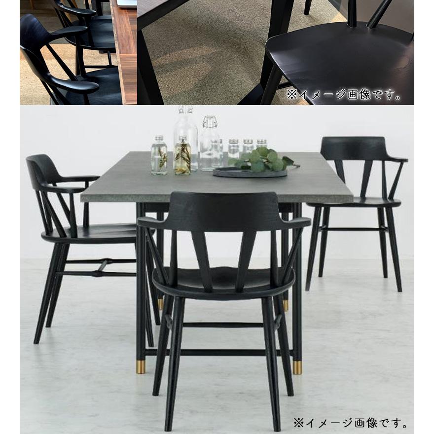ダイニングチェア 2脚セット 肘掛け 北欧 完成品 木製 無垢 板座 椅子