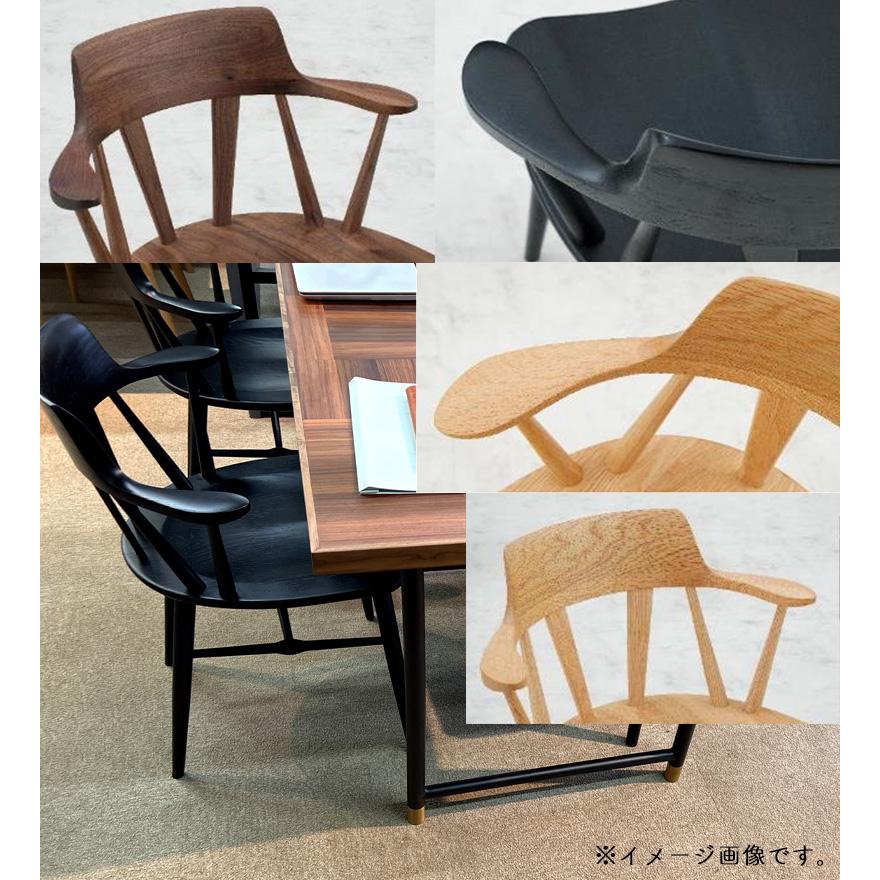 ダイニングチェア 2脚セット 肘掛け 北欧 完成品 木製 無垢 板座 椅子