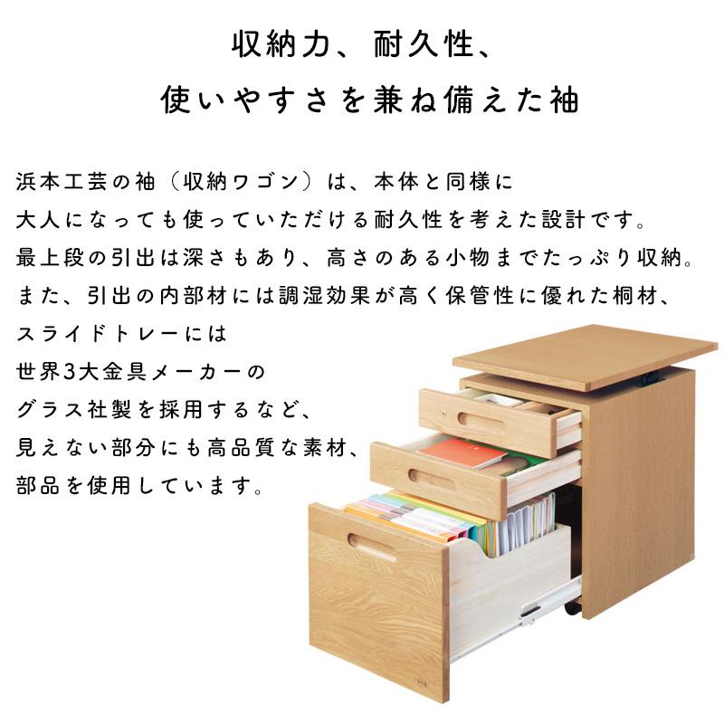 浜本工芸　袖机　高さ調整可能 浜本工芸 デスクワゴン No.09 学習デスク用 サイドワゴン サイド